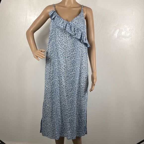 Jak & Rae white and blue sleeveless midi sundress size S - Picture 1 of 10
